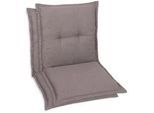 Xxxl Sesselauflagenset , Taupe , Textil , 2-teilig , Uni , Füllung: Schaumstoff, Vlies , 50x7x100 cm , Oeko-Tex® Standard 100 , pflegeleicht, hochwertige Qualität, langlebig, für den Außenbereich geeignet, mittels Bändern zu befestigen, mittels Gurtband zu befestigen , Gartenmöbel, Gartenpolster & Auflagen, Sesselauflagen