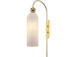 Maytoni Wandleuchte , Weiß, Goldfarben , Metall, Glas , 10x53.5x23.5 cm , Ce , gleichmäßige Lichtverteilung , Lampen & Leuchten, Innenbeleuchtung, Spots & Strahler, Wandstrahler