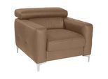Livetastic Sessel , Hellbraun , Leder , Echtleder , Rindleder , 99x78-92x106 cm , Made in Eu , Wohnzimmer, Sessel, Sonstige Sessel