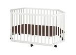 tiSsi Laufgitter , Weiß , Holz , Buche , massiv , 86x138x75 cm , Made in Europe , gepolsterter Boden, höhenverstellbar, zusammenklappbar , Baby & Kindermöbel, Babyzimmer, Laufgitter