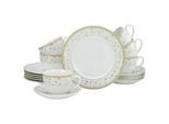Creatable Kaffeeservice , Weiß , Keramik , 18-teilig , Blume , 200 ml,200 ml , Geschirr, Geschirrsets, Kaffeeservice