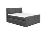 Carryhome Boxspringbett , Anthrazit , Textil , H2 + H3 , 7-Zonen , Höhe ca. 18 cm , 180x200 cm , Topper durchgehend, Wendematratze mit unterschiedlichen Härtegraden, in verschiedenen Größen erhältlich, Matratze geteilt , Schlafzimmer, Betten, Boxspringbetten
