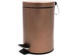 Sadena Treteimer , Edelstahlfarben, Dunkelbraun , Kunststoff , 5 l , 20.5x27.2x20.5 cm , Badaccessoires, Abfalleimer
