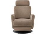 Livetastic Relaxsessel , Hellbraun , Textil , Uni , 77x105x87-154 cm , Made in Eu , Stoffauswahl, Relaxfunktion, Sitzfläche 360° drehbar , Wohnzimmer, Sessel, Relaxsessel