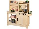 Muddy Buddy Matschküche , Naturfarben , Holz, Metall , Zypresse , massiv , 40x105x102 cm , EN 71 , mit Knöpfen , Spielzeug, Holzspielzeug