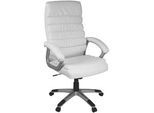 Mid.you Chefsessel , Weiß , Textil , Sternfuß , 60x125x60 cm , Wippfunktion, Wippmechanik mit Härtegradeinstellung, Sitzfläche 360° drehbar, inklusive Armlehnen , Büromöbel, Bürostühle, Chefsessel