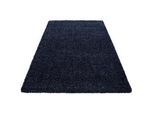 Novel Hochflorteppich , Dunkelblau , Textil , Uni , rechteckig , 240x340 cm , Oeko-Tex® Standard 100 , für Fußbodenheizung geeignet, schmutzabweisend, für Hausstauballergiker geeignet, lichtunempfindlich, antistatisch, pflegeleicht, strapazierfähig, leicht zusammenrollbar , Teppiche Und Böden, Teppiche, Hochflorteppiche & Shaggys