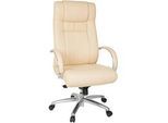 Mid.you Chefsessel , Beige , Textil , Drehkreuz , 60x131x49 cm , Wippfunktion, Sitzfläche 360° drehbar, ergonomische Rückenlehne , Büromöbel, Bürostühle, Chefsessel