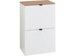 Voleo Hängeschuhschrank , Weiß, Eiche Artisan , Holzwerkstoff , 2 Fächer , 55x84x37 cm , Typenauswahl, Beimöbel erhältlich, hängend , Holzmöbel, Garderobe Holz, Schuhschränke Holz