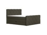Esposa Boxspringbett , Dunkelbraun , Textil , H3 , Höhe ca. 20 cm , 160x200 cm , Bettkasten, gepolstertes Kopfteil, Stoffauswahl, in verschiedenen Größen erhältlich , Schlafzimmer, Betten, Boxspringbetten