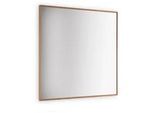 Linea Natura Wandspiegel , Eichefarben , Glas , Wildeiche , massiv , quadratisch , 80x80x3 cm , Garderobe, Garderobenspiegel
