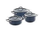 WMF Kochtopfset , Metall , 3-teilig , 16 cm,20 cm , 1,3 l,3,7 l,2,4 l , backofengeeignet, breiter Schüttrand , Kochgeschirr, Töpfe, Topfsets