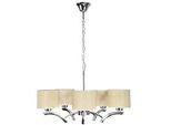 Xxxl Pendelleuchte , Creme, Chromfarben , Metall, Textil , 58x95x58 cm , RoHS, Europäischer Sicherheitsstandard , einfach zu transportieren , Lampen & Leuchten, Leuchtenserien
