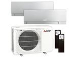 Mitsubishi Multisplit Klimaanlage Set | MSZ-EF | 2,5 kW + 3,5 kW | Silver