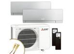 Mitsubishi Multisplit Klimaanlage MSZ-EF | 1,8 kW + 2,5 kW | Silver | Quick-Connect