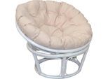 Rattanstuhl HOME AFFAIRE "Papasansessel, TOPSELLER", weiss (weiß), 80cm, Kissenbezug 100% Polyester;Kissen mit Vliesfüllung, Stühle, Rattanstuhl, aus geflochtenem Rattan, in verschiedenen Grössen (80-110 cm)