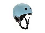 Scoot and Ride Kinderhelm , Blaugrau , Kunststoff, Textil , Gr. S-M , RoHS , Magnetverschluss, mit LED-Licht, Kinnpolster , Freizeit & Co, Sport & Fitness, Fahrräder, Kinderhelme