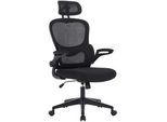 Carryhome Drehstuhl , Schwarz , Metall, Kunststoff, Textil , Drehkreuz , 63.5x116-126x66 cm , Wippfunktion, Sitzfläche 360° drehbar, inklusive Armlehnen , Büromöbel, Bürostühle, Chefsessel