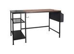 Mid.you Schreibtisch , Braun, Schwarz , Holzwerkstoff , rechteckig , eckig , 60x76x120 cm , Stauraum, Regal , Büromöbel, Schreibtische, Schreibtische