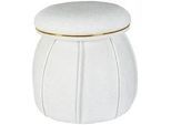 Kayoom Hocker , Weiß, Goldfarben , Textil , 55 cm , Wohnzimmer, Sessel, Hocker, Sitzhocker