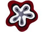 Grund Badteppich , Rot , Textil , Blume , rund , Oeko-Tex® Standard 100, Made in Europe , rutschfest , Heimtextilien, Badtextilien, Badematten