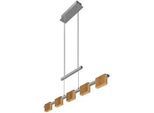 Xxxl Led-Hängeleuchte , Silberfarben , Holz, Metall , Eiche , massiv , länglich , A , 10x150x100 cm , höhenverstellbar, 3 Helligkeitsstufen , Lampen & Leuchten, Innenbeleuchtung, Hängeleuchten, Pendelleuchten