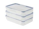 Rotho Frischhaltedose , Blau , Kunststoff , 1 l , rechteckig , 16x14x24 cm , BPA-frei, Reach, DIN EN ISO 14001, DIN EN ISO 9001 , lebensmittelecht, wasserdicht, mikrowellenfest, stapelbar, Deckel mit Sichtfenster, verstellbare Inneneinteilung , Küchenzubehör, Vorratsbehälter, Frischhaltedosen