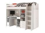 Mid.you Hochbett , Weiß , Holzwerkstoff , Höhe ca. 11 cm , seitenverkehrt montierbar , 90x200 cm , Baby & Kindermöbel, Kinder- & Jugendzimmer, Kinderbetten, Hochbetten