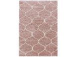 Xxxl Webteppich , Rosa , Textil , Raute , rechteckig , 280x370 cm , Oeko-Tex® Standard 100 , für Fußbodenheizung geeignet, schmutzabweisend, für Hausstauballergiker geeignet, lichtunempfindlich, antistatisch, pflegeleicht, strapazierfähig, leicht zusammenrollbar , Teppiche Und Böden, Teppiche, Webteppiche