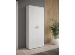HBZ Schuhschrank »Lincoln weiss Glanz, BxHxT 80x190x35 cm«, (1 St.), Schuhschrank mit 2 Türen, 9 Einlegeböden, 2 feste Böden