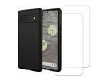 Hülle Google Pixel 7a und 2 schutzfolien - Silikon - Schwarz
