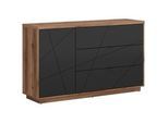 Xxxl Sideboard , Schwarz, Eichefarben , Holzwerkstoff , 1 Fächer , 3 Schubladen , 156x93x42.5 cm , Kleinmöbel, Kommoden, Kommoden