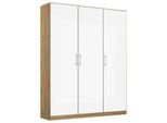 Rauch Möbel Drehtürenschrank , Eiche Artisan, Weiß Hochglanz , Holzwerkstoff , 1 Fächer , 136x210x54 cm , Blauer Engel, Made in Germany , Schlafzimmer, Komplette Schlafzimmer und Serien, Schlafzimmerserien