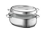 WMF Bräter , Edelstahlfarben , Metall , 8,5 l , oval , 28.5x41 cm , backofengeeignet,backofengeeignet, TransTherm®-Allherdboden , Kochgeschirr, Töpfe, Bräter