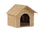 Tierhaus Casa 21762.100 , Hellbraun , Holz, Metall, Kunststoff , Wasserhyazinthe , 43x40x36 cm , weich gepolstert , Freizeit & Co, Tierbedarf, Hundebetten