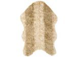 Novel Kunstfell , Beige , Textil , Tierform , 60x90 cm , Textiles Vertrauen - Oeko-Tex®, Bsci, Global Recycled Standard (Grs) , rutschfest, pflegeleicht , Teppiche und Böden, Teppiche, Schaffelle & Kuhfelle