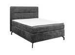 Esposa Boxspringbett , Anthrazit , Textil , H4 , Höhe ca. 17 cm , 140x200 cm , Stoffauswahl, Topper durchgehend, Matratze in verschiedenen Härtegraden erhältlich , Schlafzimmer, Betten, Boxspringbetten