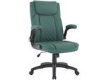 Carryhome Chefsessel , Dunkelgrün , Metall, Kunststoff, Textil , Drehkreuz , 63.5x110-120x68 cm , Sitzfläche 360° drehbar, gepolsterte Armlehnen , Büromöbel, Bürostühle, Chefsessel