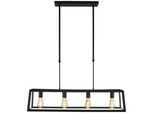 Xxxl Pendelleuchte , Schwarz , Metall , rechteckig , 20x90x100 cm , Lampen & Leuchten, Innenbeleuchtung, Hängeleuchten, Pendelleuchten