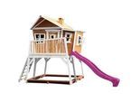 Ambia Garden Spielturm , Braun, Lila, Weiß , Holz , Hemlocktanne , 432x288x193 cm , EN 71, CE, FSC 100% , Freizeit & Co, Gartenspielzeug, Spieltürme