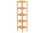 Carryhome Badezimmerregal , Braun , Holz , Bambus , 34x33x140 cm , Badezimmer, Badezimmerregale, Badregale