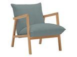Carryhome Sessel , Blau, Grau , Textil , Eiche , massiv , 65x80x85 cm , Wohnzimmer, Sessel, Sonstige Sessel