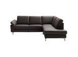 Pure Home Lifestyle Ecksofa , Dunkelbraun , Leder , Echtleder , Dickleder , Ottomane rechts, L-Form , 271x200 cm , Blauer Engel, Goldenes M, Dgm , Typenauswahl, Fußauswahl, Lederauswahl, Stoffauswahl, Armteilvarianten, Sitzqualitäten, Hocker erhältlich, Rücken echt , Wohnzimmer, Sofas & Couches, Wohnlandschaften, Ecksofas