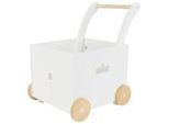 Xxxl Lauflernwagen Box , Weiß , Holz , Kiefer, Pappel , 46x35x49.5 cm , Spielzeug, Babyspielzeug, Lauflernwagen