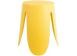 Leitmotiv Hocker , Gelb , Kunststoff , zylindrisch , 43x45x43 cm , Wohnzimmer, Sessel, Hocker & Hockerbänke, Sitzhocker