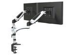 Mid.you Monitor-Halterung , Schwarz, Weiß , Metall , 66x34x32 cm , 360° drehbar, breitenverstellbar, höhenverstellbar , Büromöbel, Schreibtische, Schreibtischzubehör