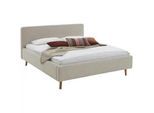 Mid.you Polsterbett , Beige , Textil , Esche , massiv , 160x200 cm , Reach , Stoffauswahl, in verschiedenen Größen erhältlich , Schlafzimmer, Betten, Polsterbetten
