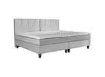 Esposa Boxspringbett , Hellgrau , Textil , Buche , H2 , 5-Zonen , Höhe ca. 19 cm , 240x200 cm , Über- und Sondergrößen erhältlich, gepolstertes Kopfteil, Stoffauswahl, Topper durchgehend, in verschiedenen Größen erhältlich, Partnermatratze mit durchgehendem Bezug , Schlafzimmer, Betten, Boxspringbetten