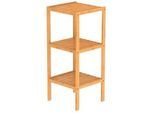 Carryhome Badezimmerregal , Braun , Holz , Bambus , 34x80x33 cm , Badezimmer, Badezimmerregale, Badregale