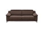 Valdera 3-Sitzer-Sofa , Dunkelbraun , Textil , 230x104x104 cm , Goldenes M , Typenauswahl, Fußauswahl, Lederauswahl, Stoffauswahl, Armteilvarianten, Sitzqualitäten, Hocker erhältlich, Rückenfutter , Wohnzimmer, Sofas & Couches, Sofas, Textilsofas